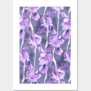 Simple Iris Pattern in Pastel Purple Posters and Art